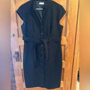 Elegant Black Calvin Klein Button-Down Dress